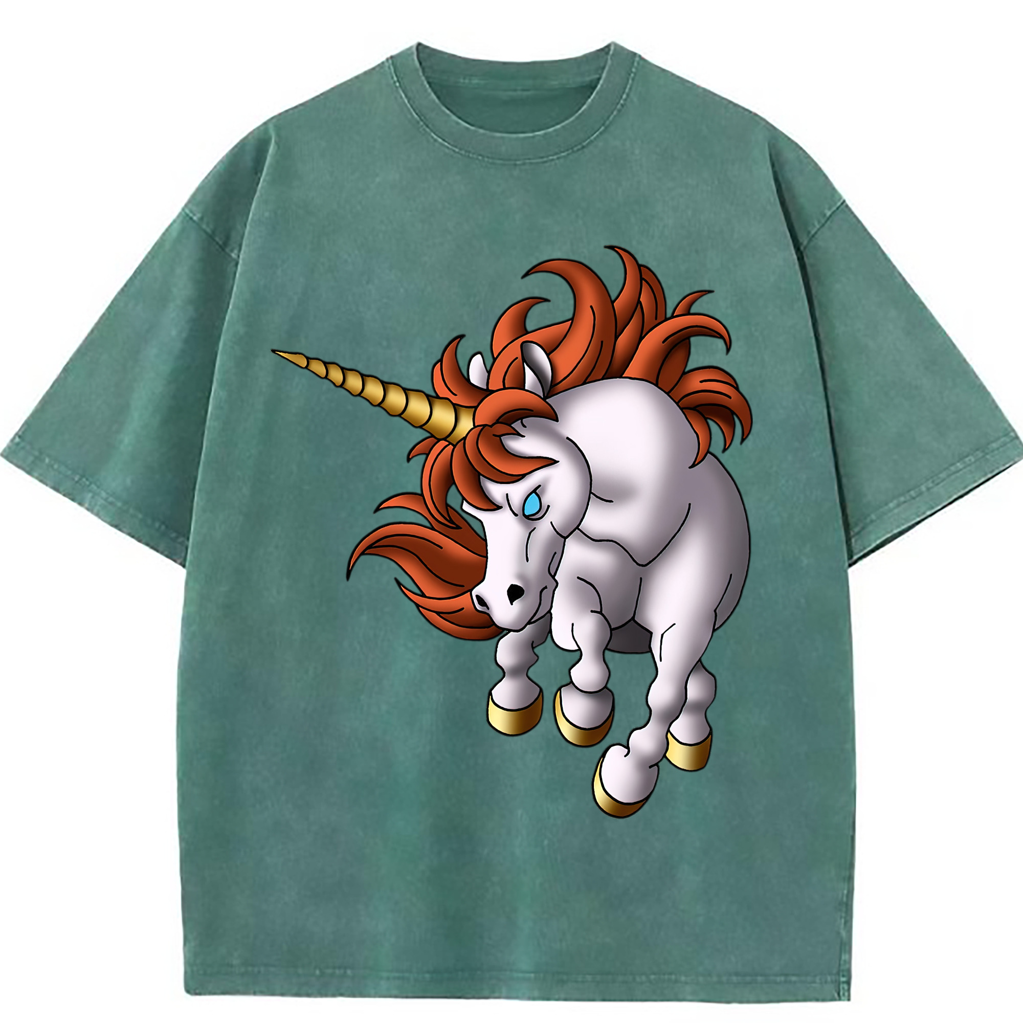 （画像用） ドラゴンクエスト Doragon Kuesuto Dragon Quest 綿100% ヴィンテージ風 半袖Tシャツ（フロントプリント）